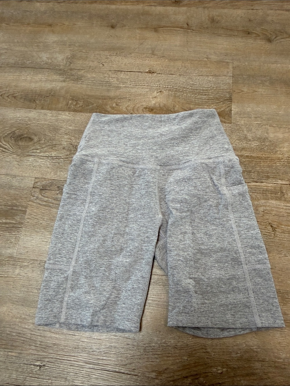 Spacedye Team Pockets High Waisted Biker Shorts Gray - Picture 2 of 4